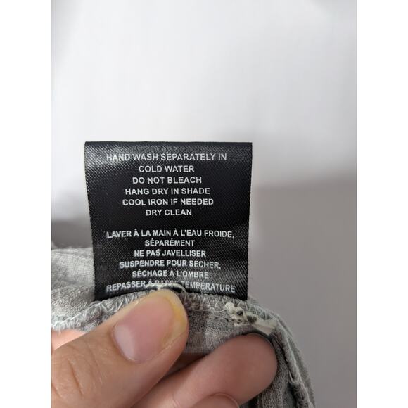 Charlie Paige gray button down dress 100% cotton embroidery and lace S/M - Picture 9 of 9